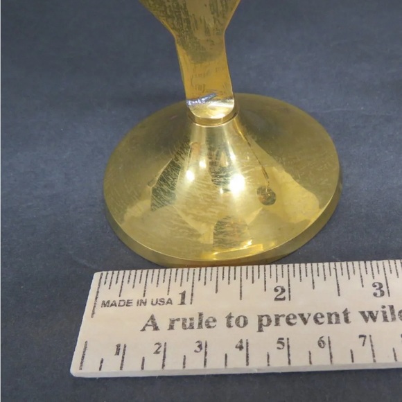 1995 Solid Brass International Silver Co Joy Christmas Candle Set Holiday - Picture 6 of 10